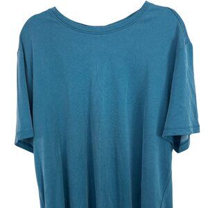 TOMMY BAHAMA MENS SHORT SLEEVE SHIRT SZ XXL BLUE TENCEL/POLYESTER STITCHED LOGO